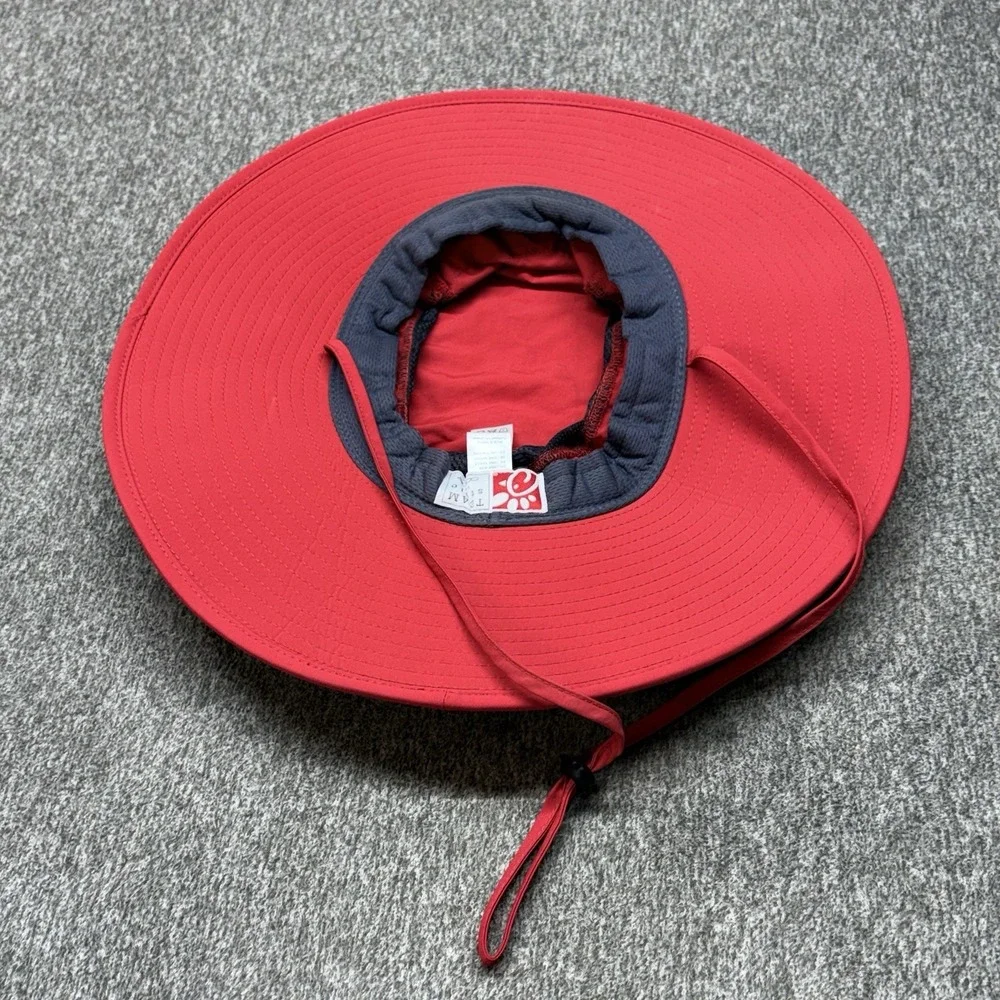 Chick Fil A Bucket Hat Team‎ Member Red Sun Boonie One Size OOBE Beach Shade Cap